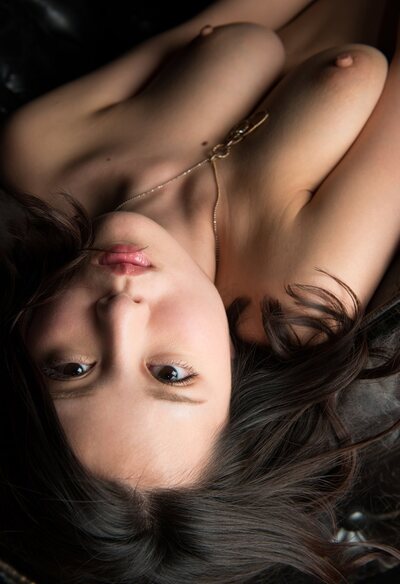 Dark Leather Boudoir With China Matsuoka In Black Stockings - photo 10