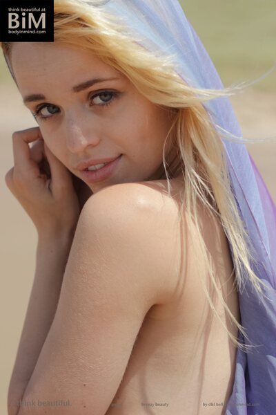 Angel Sheer Scarf And Nude Beach Posing - photo 09