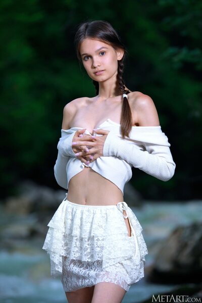Riverside Serenity In White Anastasia Bella Outdoor Nude Gallery - photo 02