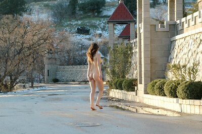 Sunlit Outdoor Nude Portraits With Sasha By Stone Walls - photo 07