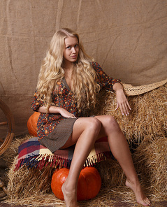 Sandra Busty Blonde Farmer