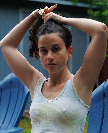 Gabriella Noren In Sheer Sporty Outfit Teasing Nude