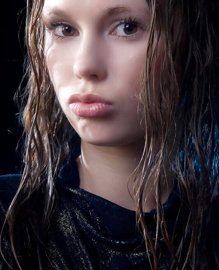 Caesaria Strips Wet Black Top In Sensual Shower Water Performance