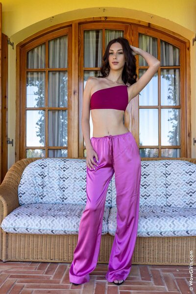 Shania Vegax Nude On Couch In Pink Satin And Heels - photo 00