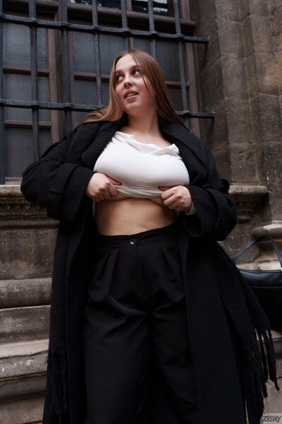 City Balcony Confidence With Adele Cotton In Black Outfit - photo 02