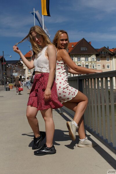 Public City Walk Tease And Flash Fun With Nyla And Lark By Zishy - photo 02