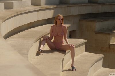 Sunlit Floral Dress Tease With Jackie Nahlen In Pink Lingerie Scene - photo 08